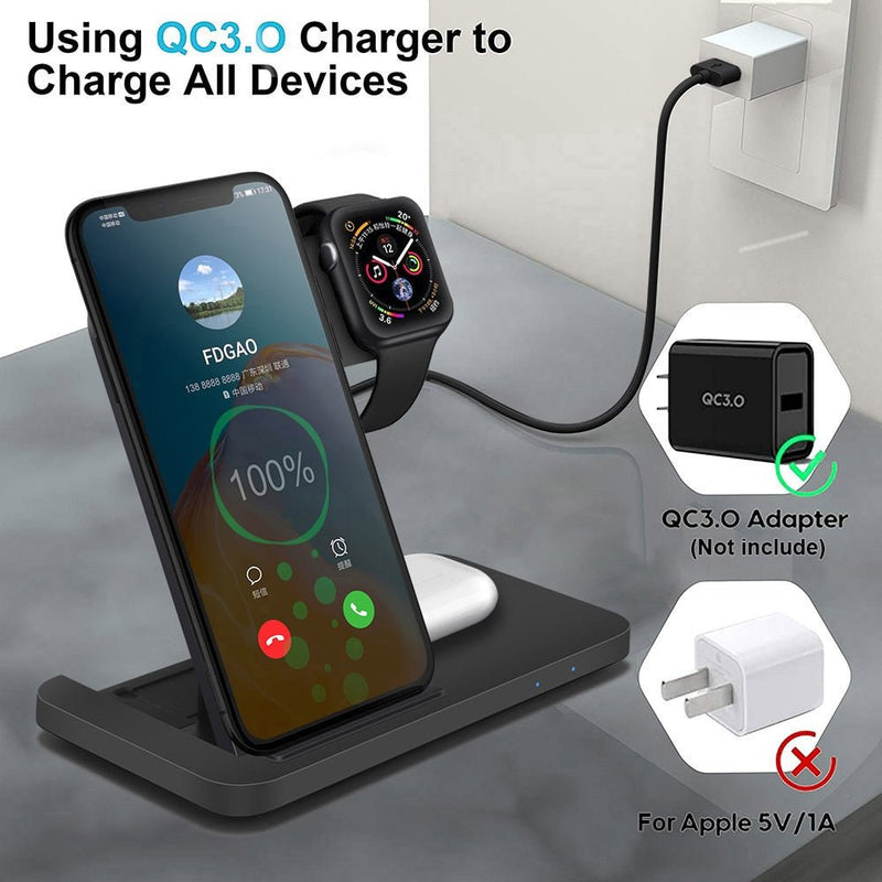 3in1 Wireless Fast Charger Dock Station - Your One Stop Shop