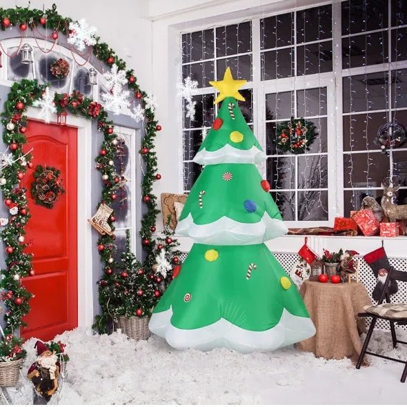 6.9 FT Lighted Christmas Inflatable Decoration, Inflatable Christmas Tree, Blow Up Yard Decorations With Built - in LED Lights For Holiday Party Front Yard Lawn Garden Decor - Your One Stop Shop