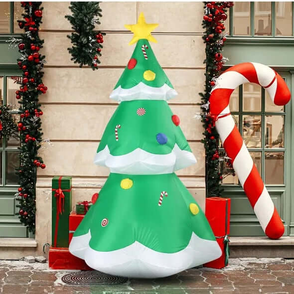6.9 FT Lighted Christmas Inflatable Decoration, Inflatable Christmas Tree, Blow Up Yard Decorations With Built - in LED Lights For Holiday Party Front Yard Lawn Garden Decor - Your One Stop Shop