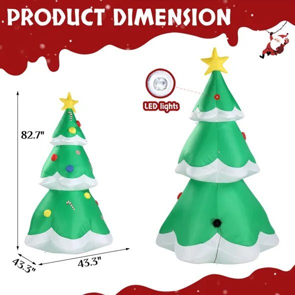 6.9 FT Lighted Christmas Inflatable Decoration, Inflatable Christmas Tree, Blow Up Yard Decorations With Built - in LED Lights For Holiday Party Front Yard Lawn Garden Decor - Your One Stop Shop