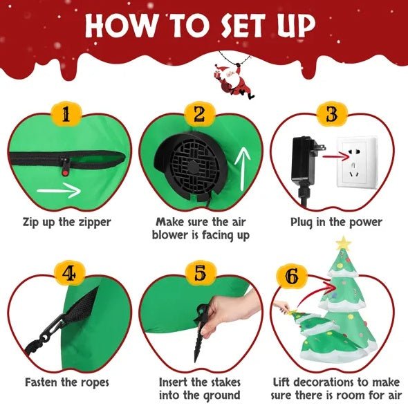 6.9 FT Lighted Christmas Inflatable Decoration, Inflatable Christmas Tree, Blow Up Yard Decorations With Built - in LED Lights For Holiday Party Front Yard Lawn Garden Decor - Your One Stop Shop