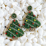 Beaded Holiday Tree Earrings - Your One Stop Shop