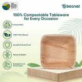 Bosnal - Palm Leaf Biodegradable Bowls, 5 inch, Square - Your One Stop Shop