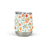 Burnt Orange Floral Wine Tumbler - Your One Stop Shop