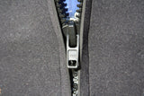 Close-up of the HD YKK Zipper featured on Burt's Tank Top: 20 Pound Propane Tank Insulator and Carrier.