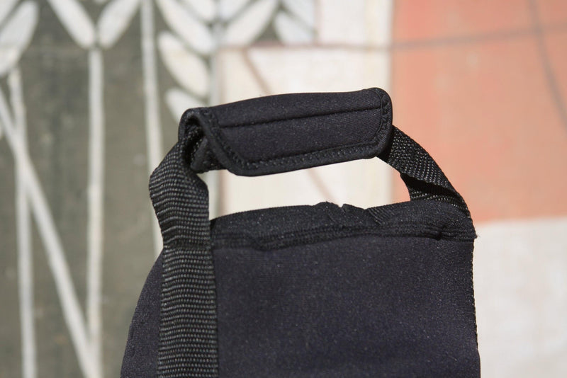 Burt's Tank Top: 20 Pound Propane Tank Insulator and Carrier handle and strap detail.