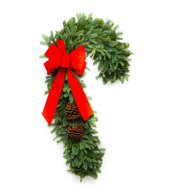 Candy Cane Noble Fir Wreath - Your One Stop Shop