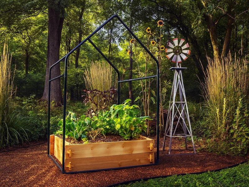 Cedar Raised Garden Bed with Greenhouse Cover - Your One Stop Shop