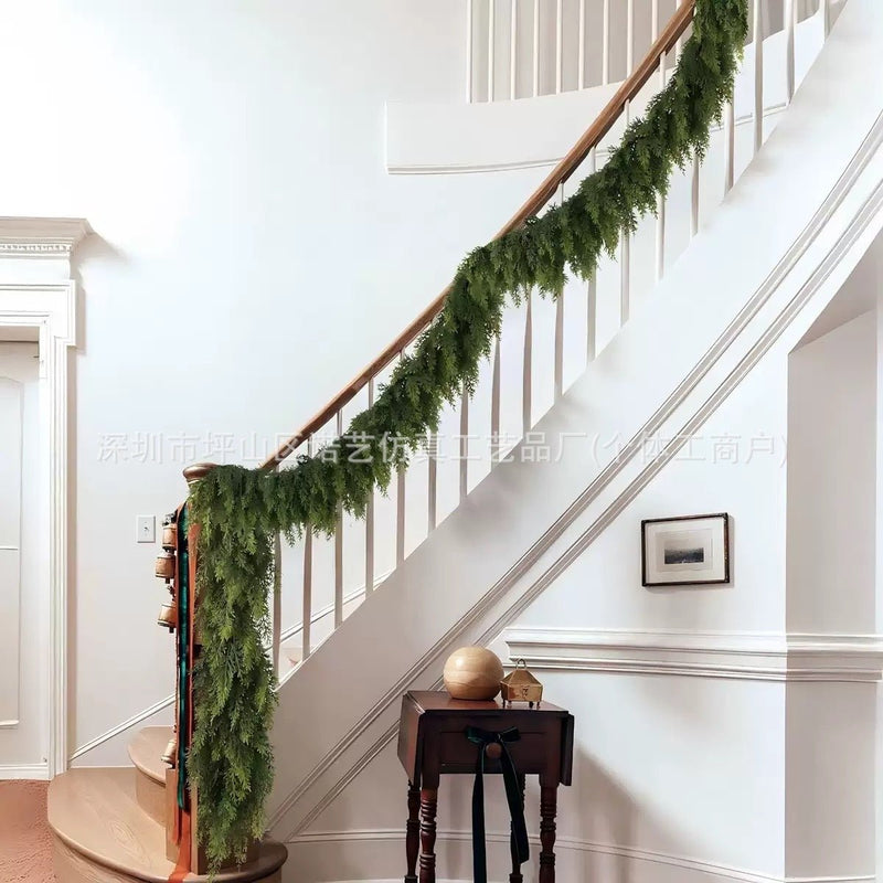 Christmas Pine Needle Garland Soft Rubber Feel Norfolk Pine Cypress Rattan - Your One Stop Shop