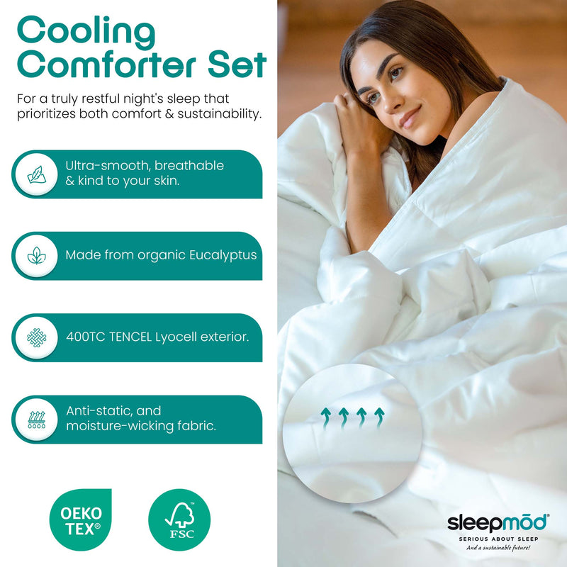 Cooling Comforter Set – Temperature - Regulating Eucalyptus Silk Comforter & Pillow Shams - Your One Stop Shop