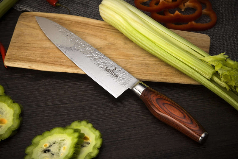Damascus VG10 Chef Knife - Hammered Blade - Your One Stop Shop