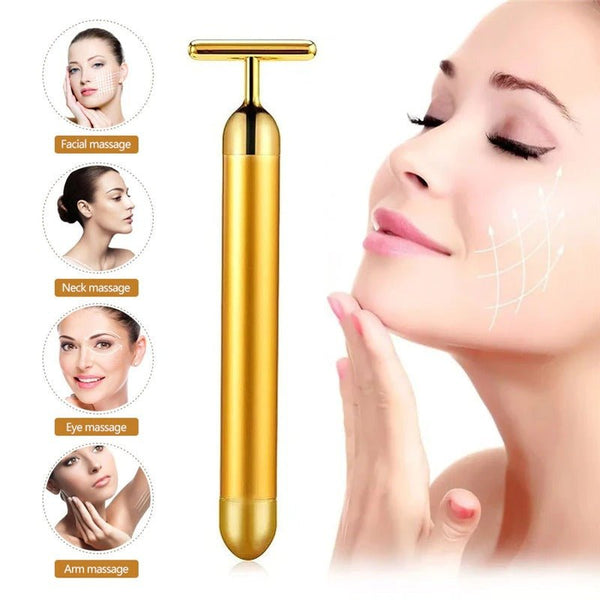 Energy 24K Gold T Beauty Bar Facial Roller Massager - Your One Stop Shop