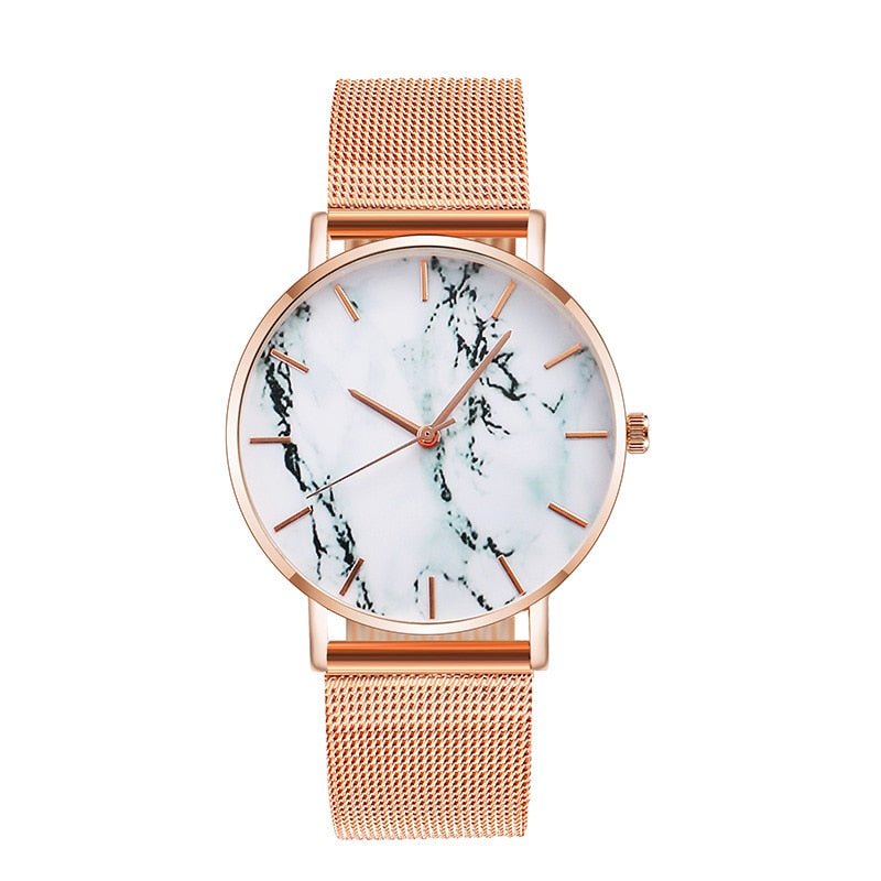 Fashion Rose Gold Mesh Band Creative Marble Female Wrist Watch Luxury Women Quartz Watches Gifts Relogio Feminino Drop Shipping - Your One Stop Shop