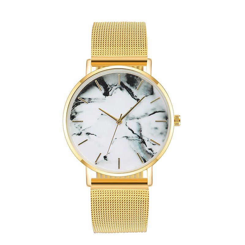 Fashion Rose Gold Mesh Band Creative Marble Female Wrist Watch Luxury Women Quartz Watches Gifts Relogio Feminino Drop Shipping - Your One Stop Shop