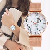 Fashion Rose Gold Mesh Band Creative Marble Female Wrist Watch Luxury Women Quartz Watches Gifts Relogio Feminino Drop Shipping - Your One Stop Shop