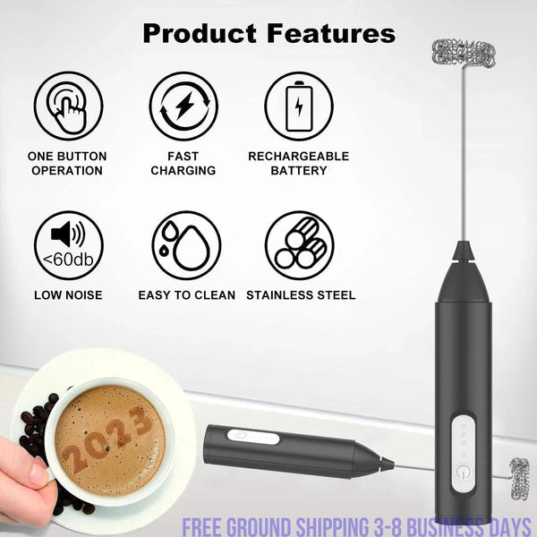 FrothMaster Min USB Rechargeable Coffee Whisker 3 Speeds Foam Maker Coffee Ships from USA - Your One Stop Shop