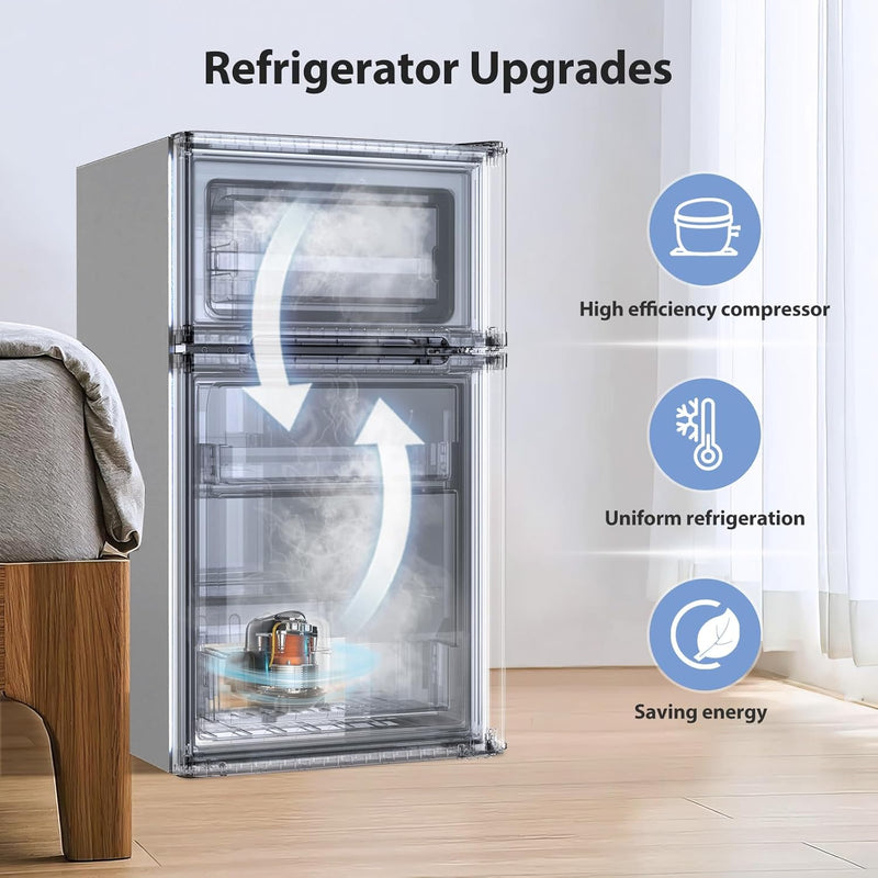 Kismile 3.2 Cu.Ft,Mini Refrigerator with Freezer F5887 - Your One Stop Shop