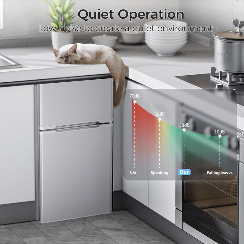 Kismile 3.2 Cu.Ft,Mini Refrigerator with Freezer F5887 - Your One Stop Shop