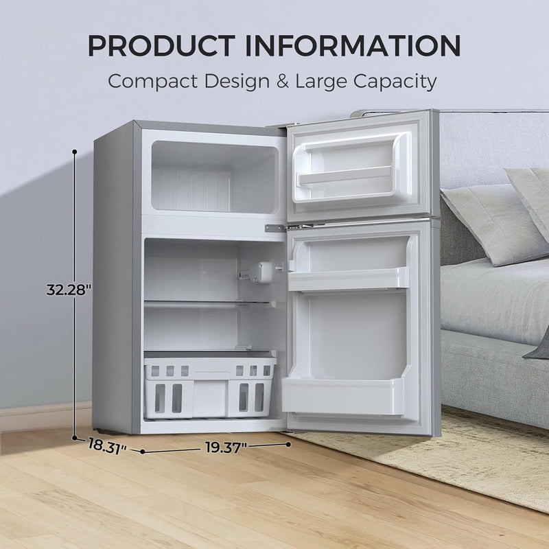 Kismile 3.2 Cu.Ft,Mini Refrigerator with Freezer F5887 - Your One Stop Shop