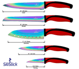 Kitchen Knife Set Kit | Red Handle & Black Magnetic Rack - Your One Stop Shop