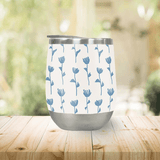 Light Blue Flower Wine Tumbler - Your One Stop Shop
