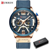 Military Leather Chronograph Wristwatch - Your One Stop Shop