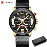 Military Leather Chronograph Wristwatch - Your One Stop Shop
