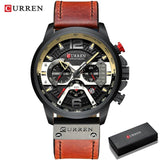 Military Leather Chronograph Wristwatch - Your One Stop Shop