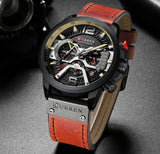 Military Leather Chronograph Wristwatch - Your One Stop Shop