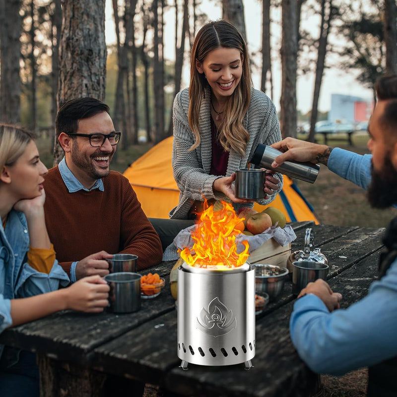 Portable Outdoor Fire Pit with Stand, Low Smoke Burning Tabletop Fire Pit Fuel - Your One Stop Shop