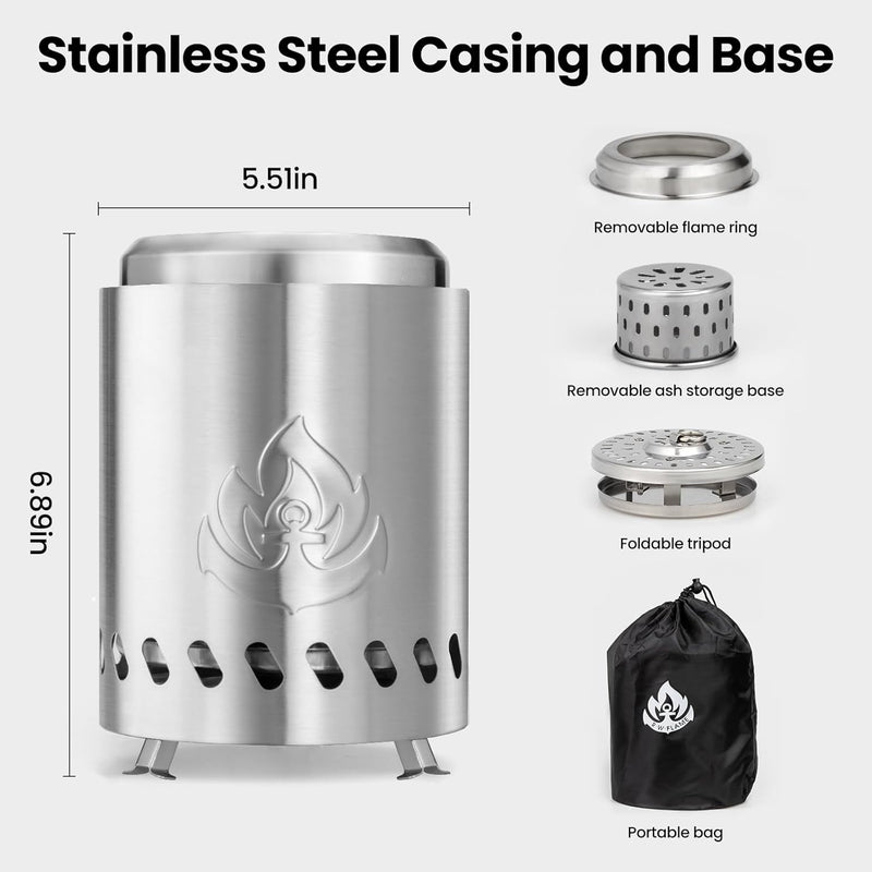 Portable Outdoor Fire Pit with Stand, Low Smoke Burning Tabletop Fire Pit Fuel - Your One Stop Shop