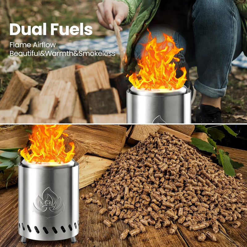 Portable Outdoor Fire Pit with Stand, Low Smoke Burning Tabletop Fire Pit Fuel - Your One Stop Shop