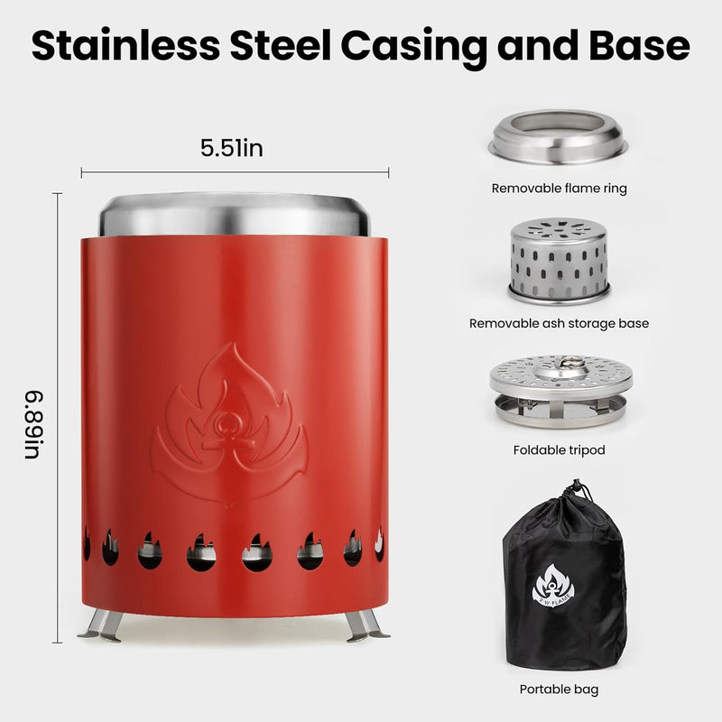 Portable Outdoor Fire Pit with Stand, Low Smoke Burning Tabletop Fire Pit Fuel - Your One Stop Shop