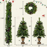Pre - lit Christmas Tree Artificial Christmas 4 - piece Set - Your One Stop Shop