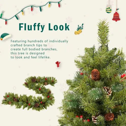 Pre - lit Christmas Tree Artificial Christmas 4 - piece Set - Your One Stop Shop