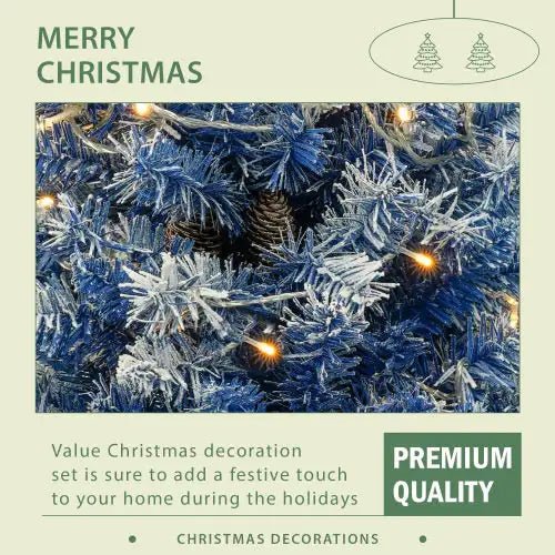 Pre - lit Christmas Tree Artificial Christmas 4 - piece Set - Your One Stop Shop