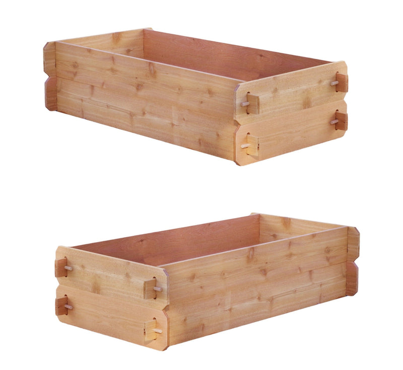 SET OF 2 Timberlane Gardens Easy Raised Garden Bed Kits. Double Deep. Select Cedar. Mortise & Tenon. 2' W x 4' L - Your One Stop Shop