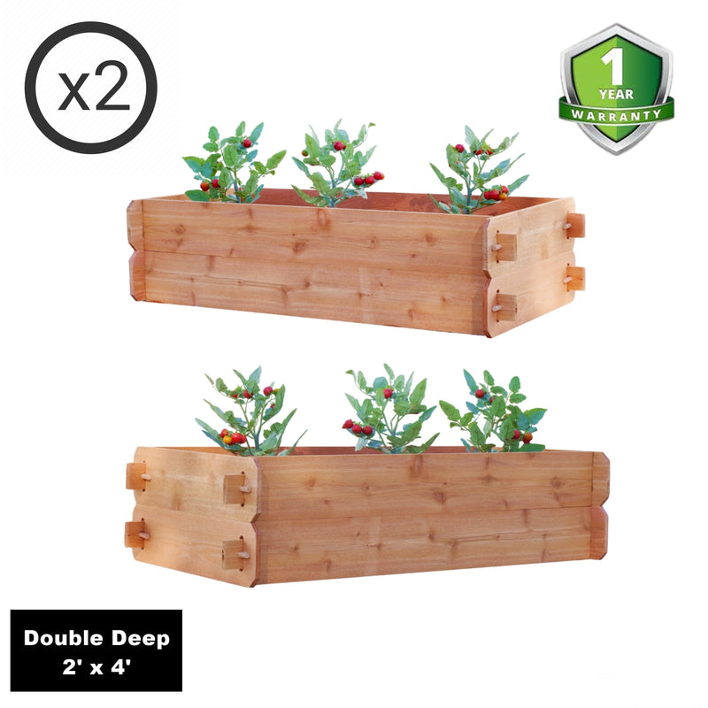 SET OF 2 Timberlane Gardens Easy Raised Garden Bed Kits. Double Deep. Select Cedar. Mortise & Tenon. 2' W x 4' L - Your One Stop Shop