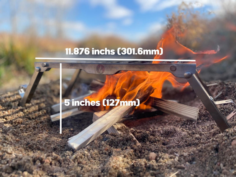 The Original LavaBox Combo: Our Bestseller with fire, showcasing measurements of 11.876 inches and 5 inches.