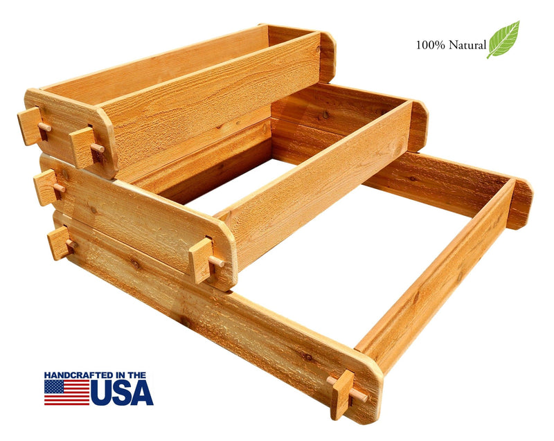Timberlane Gardens Raised Garden Bed Kit 3 Tiered (1x3 2x3 3x3) Select Cedar Elevated Planter - Your One Stop Shop