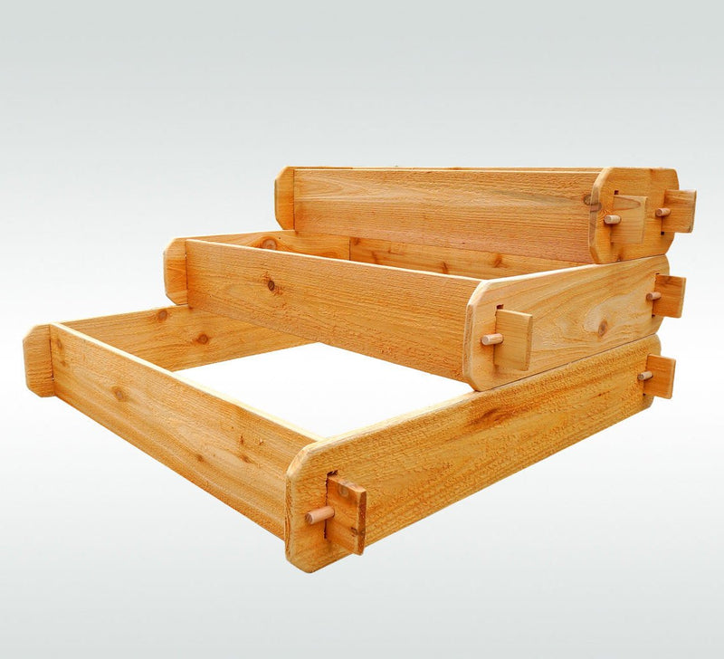 Timberlane Gardens Raised Garden Bed Kit 3 Tiered Pyramid (1x3 2x3 3x3) Select Cedar Elevated Planter - Your One Stop Shop