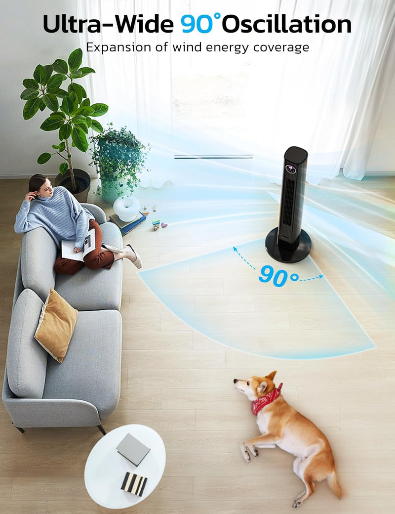 Tower Fan for Bedroom, 90° Oscillating Fan - Your One Stop Shop