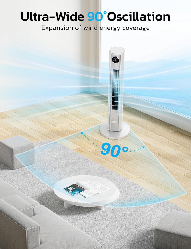Tower Fan for Bedroom, 90° Oscillating Fan - Your One Stop Shop