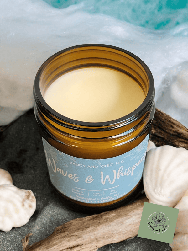 Waves & Whispers Wickless Candle – Calm, Refreshing, and Serene Ocean - Inspired Scent - Your One Stop Shop