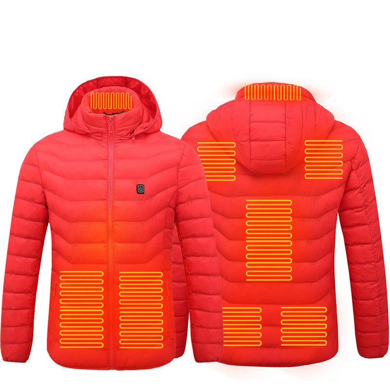 Winter Heated Jacket USB Electric Cotton Coat Zip - up Heater Thermal Clothing Heating Vest For Men - Your One Stop Shop