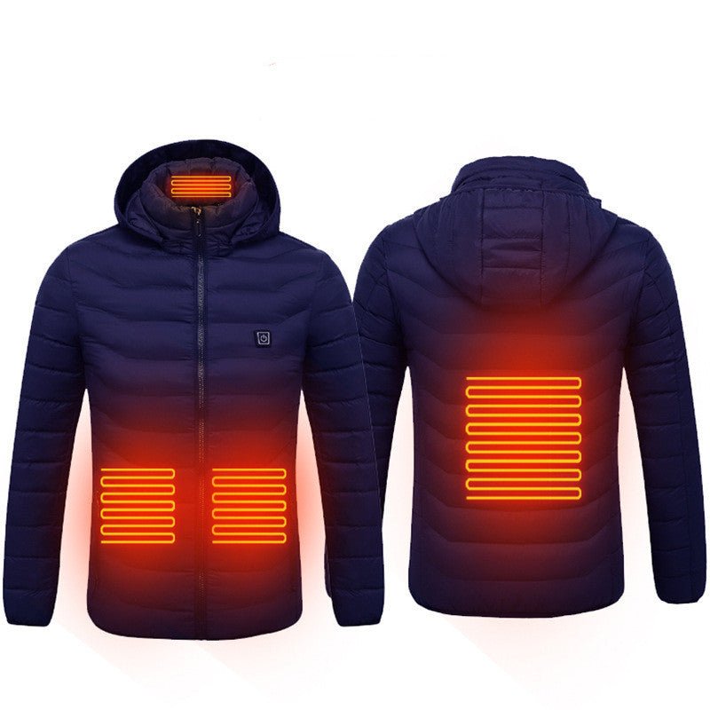 Winter Heated Jacket USB Electric Cotton Coat Zip - up Heater Thermal Clothing Heating Vest For Men - Your One Stop Shop