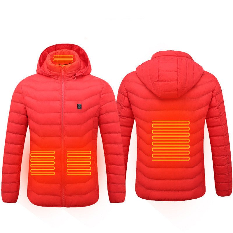Winter Heated Jacket USB Electric Cotton Coat Zip - up Heater Thermal Clothing Heating Vest For Men - Your One Stop Shop